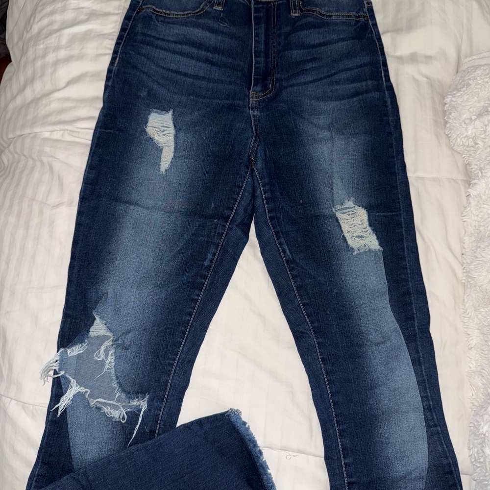 Classic Blue Distressed Women's Jeans